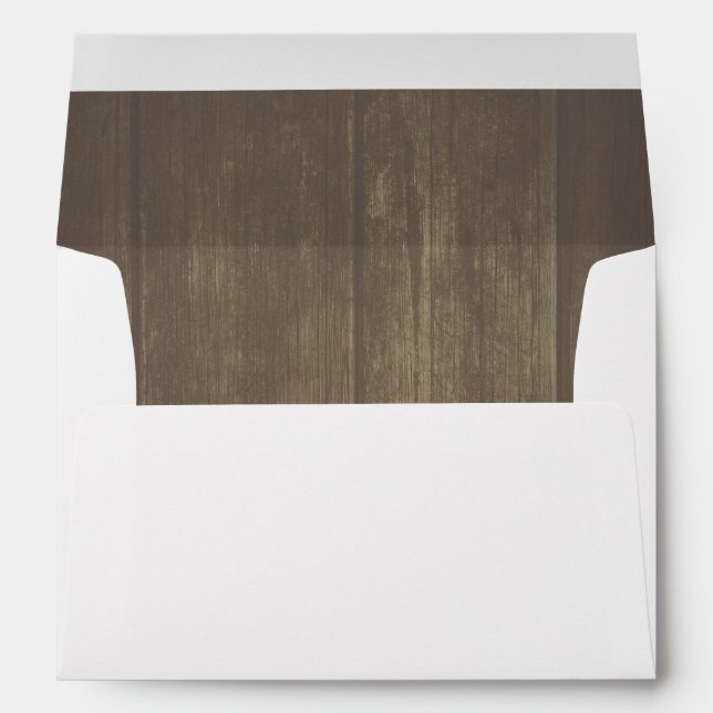 Rustic Barn Wood Old Aged Wedding Envelopes (Back (Bottom))