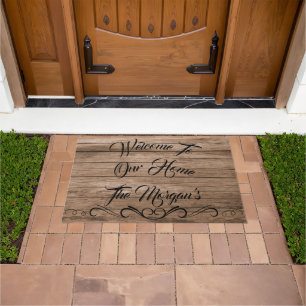 Rustic Barn Wood Photo Large Welcome Mat