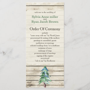 Rustic Barn Wood Pine Wedding Program