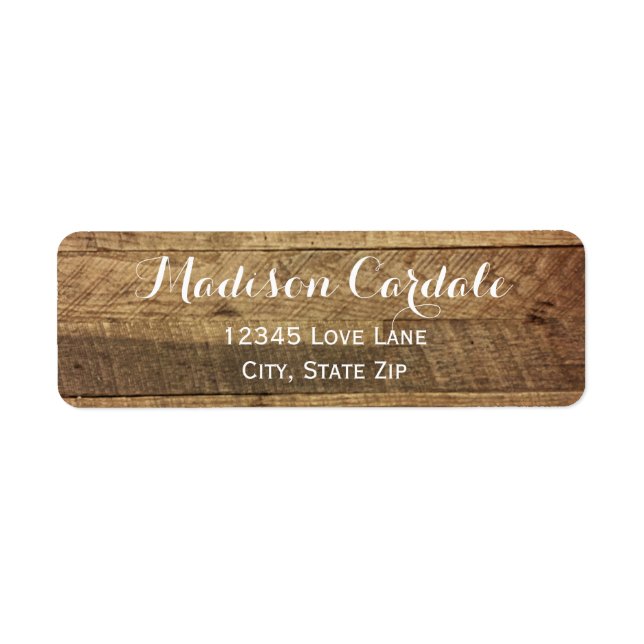 Rustic Barn Wood Return Address Labels (Front)
