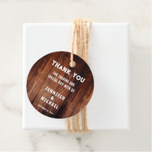 Rustic barn wood rural country Wedding Thank You Favour Tags