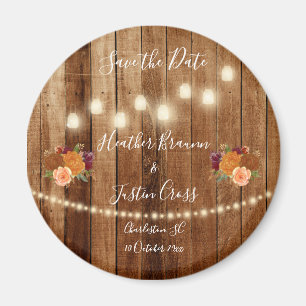 Rustic Barn Wood Save The Date Magnet