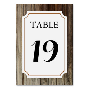 Rustic Barn Wood Table Number Card