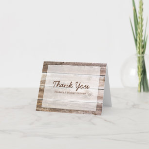 Rustic Barn Wood Thank You Card