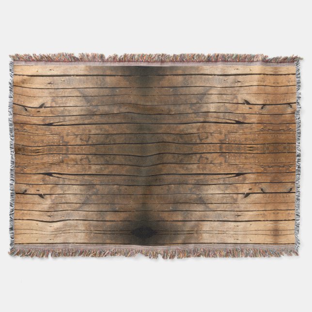 Rustic Barn Wood Throw Blanket (Front)