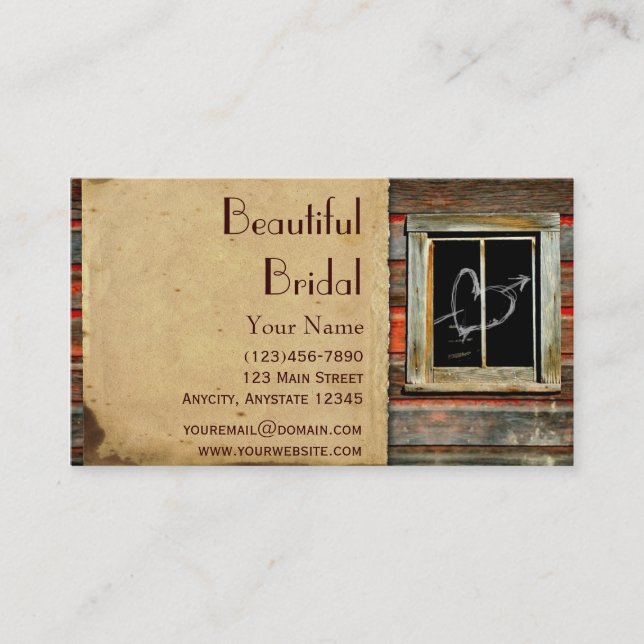 Rustic Barn Wood w/ Graffiti Window Business Card (Front)