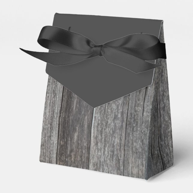 Rustic Barn Wood Wedding Favour Box (Front Side)