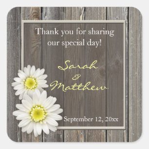 Rustic Barn Wood Wedding Favour Stickers