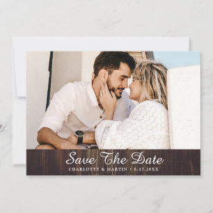 Rustic Barn Wood Wedding Photo Save The Date Cards