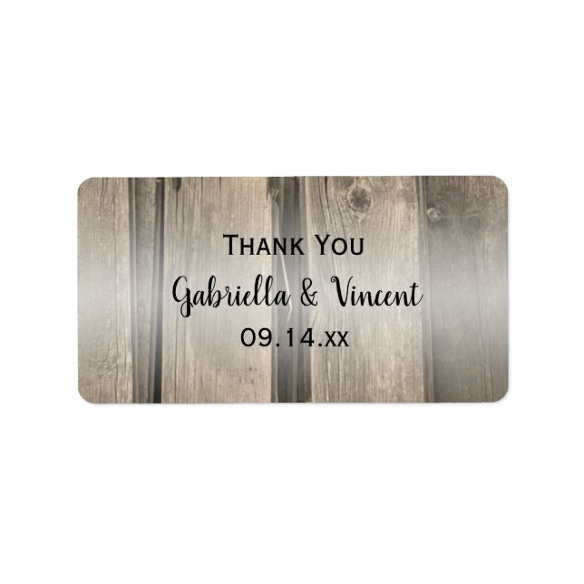 Rustic Barn Wood Wedding Thank You Favour Tag (Front)