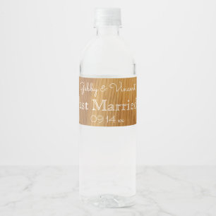 Rustic Barn Wood Wedding Water Bottle Label