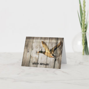 Rustic Barn wood Western Country flying Wild Duck Card