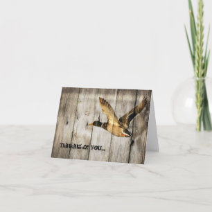 Rustic Barn wood Western Country flying Wild Duck Card