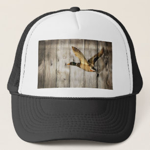 Rustic Barn wood Western Country flying Wild Duck Trucker Hat