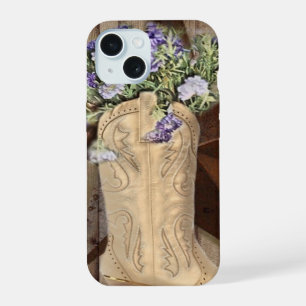 rustic barn wood wildflower cowboy western star iPhone 15 case