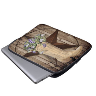 rustic barn wood wildflower Western country cowboy Laptop Sleeve