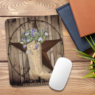 rustic barn wood wildflower Western country cowboy Mouse Pad