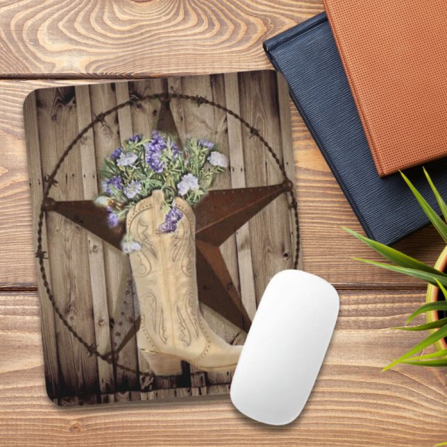 rustic barn wood wildflower Western country cowboy Mouse Pad (rustic barn wood wildflower Western country cowboy Mouse Pad)