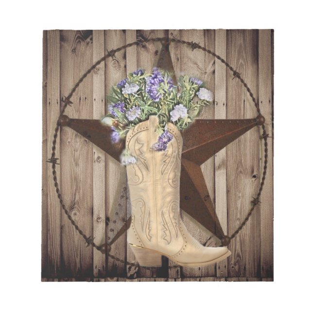 rustic barn wood wildflower Western country cowboy Notepad (Front)