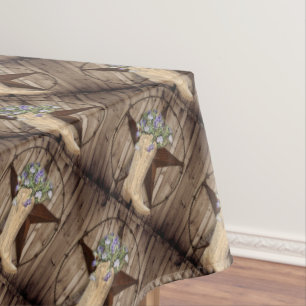 rustic barn wood wildflower Western country cowboy Tablecloth