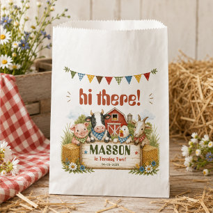 Rustic Barnyard 2nd Birthday kids Party Favour Bag