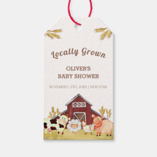 Rustic Barnyard Farm Animals Baby Shower Gift Tags