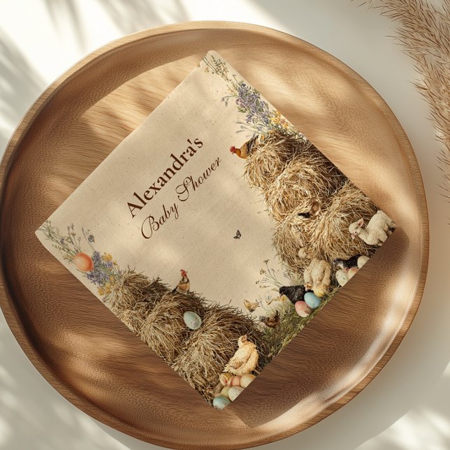 Rustic Barnyard Farm Animals Baby Shower Napkin (Creator Uploaded)