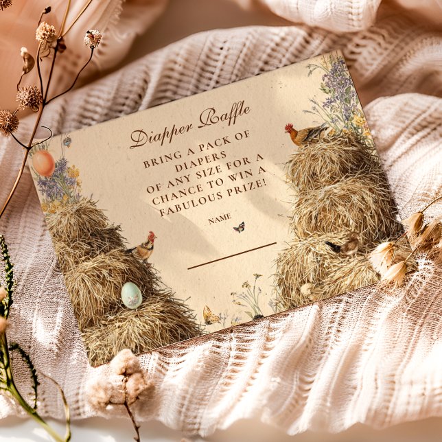 Rustic Barnyard Farm Animals  Diapper Raffle Enclosure Card (Creator Uploaded)