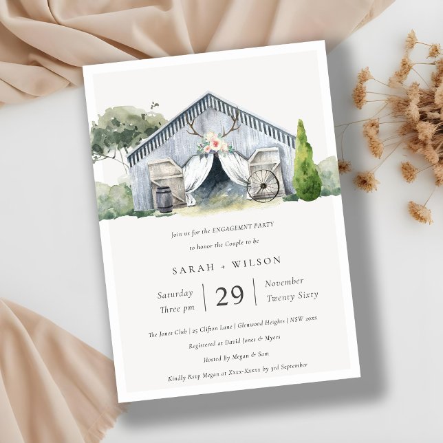 Rustic Barnyard Farm Theme Engagement Invite (Creator Uploaded)