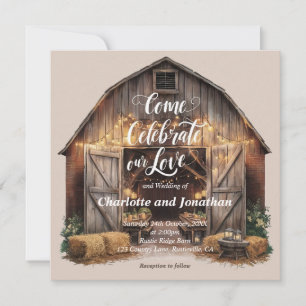 Rustic Barnyard Wedding Invitation