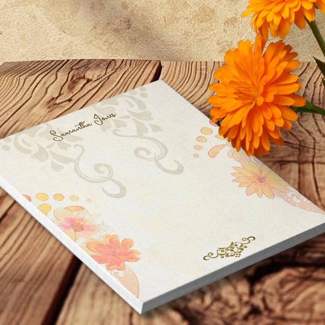 Rustic Baroque Floral Mexican Sacred Heart Notepad (Creator Uploaded)