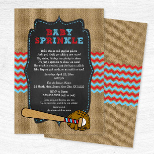 Rustic Baseball Baby Sprinkle / boy baby shower Invitation