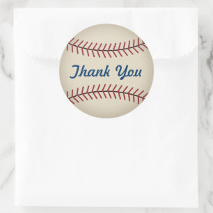 Rustic Baseball Thank You Stickers