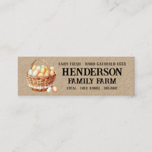 Rustic Basket Chicken Eggs Farm Business Card