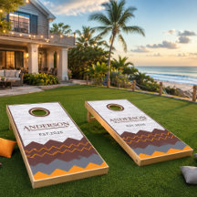 Rustic Bass Fishing Personalised Wood Cornhole Boa