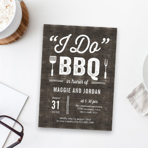 Rustic BBQ Couple Shower or Rehearsal Dinner Invitation