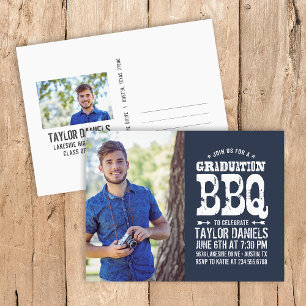 Rustic BBQ Graduation Party Invitation