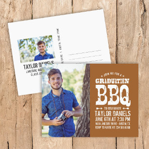 Rustic BBQ Graduation Party Invitation