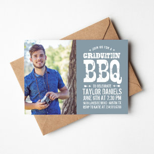 Rustic BBQ Graduation Party Invitation