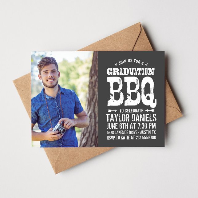 Rustic BBQ Graduation Party Invitation (Creator Uploaded)