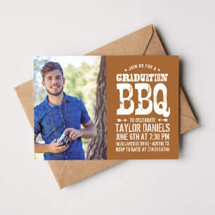 Rustic BBQ Graduation Party Invitation