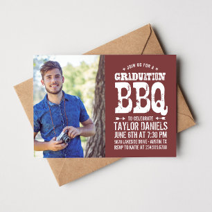 Rustic BBQ Graduation Party Invitation