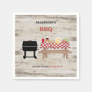 Rustic BBQ Picnic Personalised Paper  Napkin