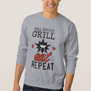 Rustic BBQ Smoke Grill EAT REPEAT Sweatshirt
