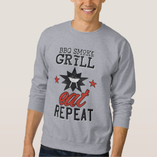 Rustic BBQ Smoke Grill EAT REPEAT Sweatshirt