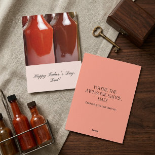Rustic BBQ with Sauce Bottles Father's Day Card