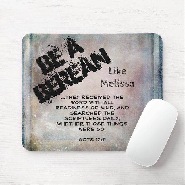 Rustic Be A Berean Bible Scripture Verse Mouse Pad (With Mouse)