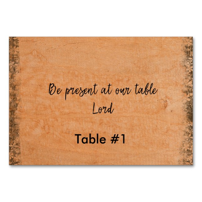 Rustic: Be Present at our Table Lord Number (Front)