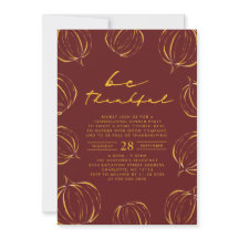 Rustic Be Thankful Pumpkin Thanksgiving Dinner