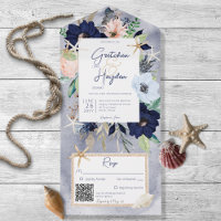 Rustic Beach Blue Nautical QR Code